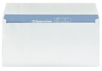 Enveloppe premium Soennecken 1314 DIN longue sans fenêtre adhésive blanche 200 pcs/paquet