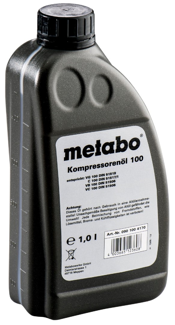 Huile pour compresseur Metabo 1 litre pour compresseurs à piston
