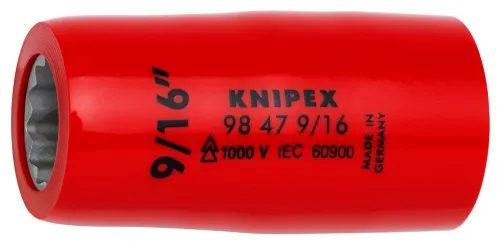 Douille à double six pans (12 pans) avec carré 1/2 pouce 55 mm KNIPEX