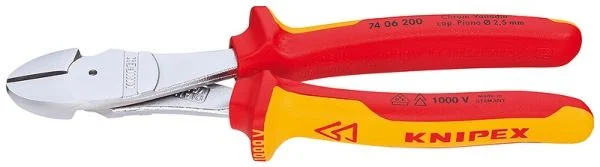 KNIPEX VDE-Cisaille à levier latéral, chromée, 2 composants manche, isolée, 160-250 mm