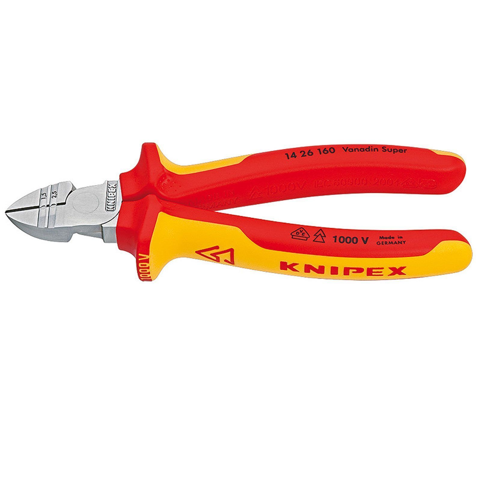 KNIPEX 14 26 160 Pince à dénuder latérale, VDE, 160 mm, 1,5 + 2,5 mm²