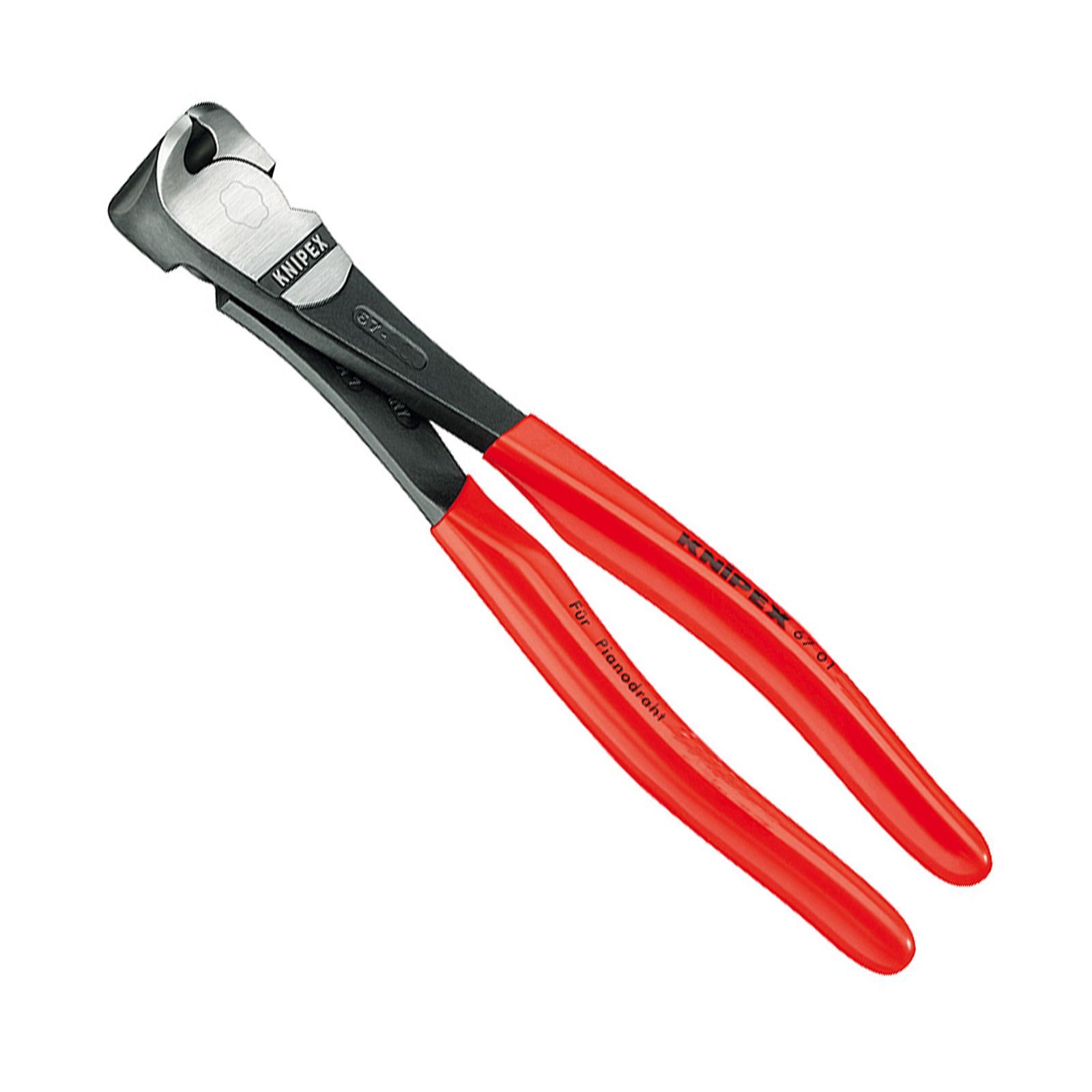 KNIPEX Pince coupe-boulon renforcée à becs plats, revêtement plastique noir atramenté
