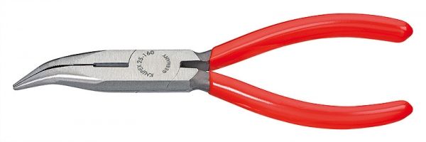 KNIPEX Pince plate-ronde 25 21 160 avec coupe, courbée, trempée, 160 mm