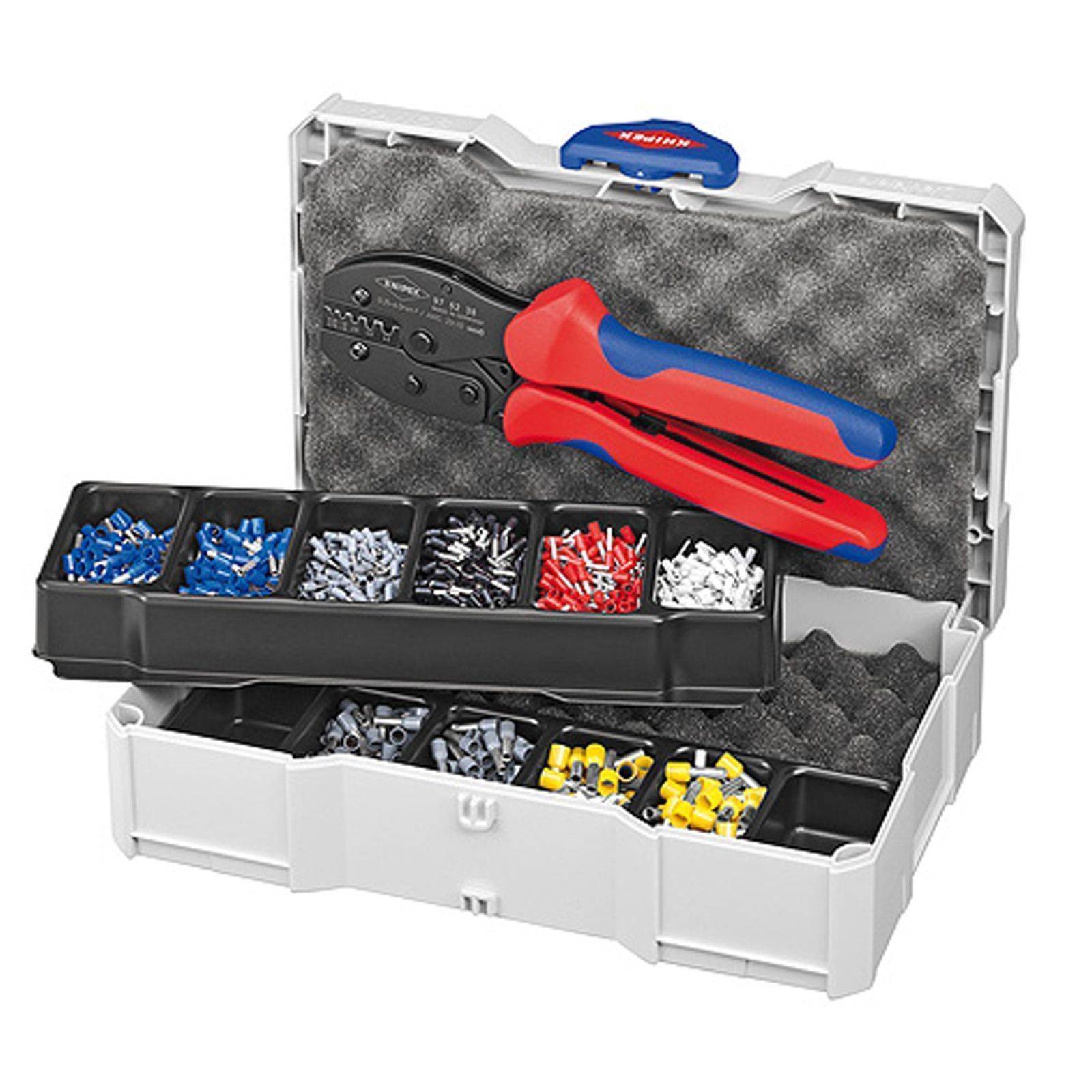 Kit de sertissage Knipex 1201 pièces pour cosses 0,50 - 6,00 mm² avec pince PreciForce® dans Systainer