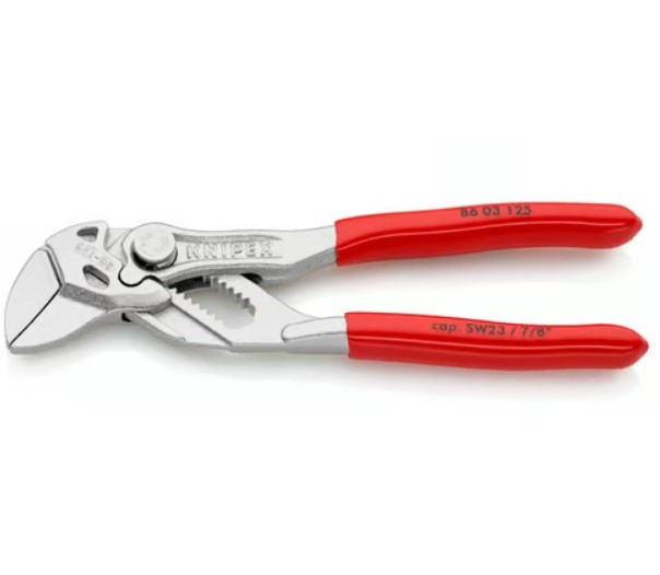 Knipex Clé à zange - Longueur 125 mm - Ouverture 23 mm - Chromée - Revêtement en plastique