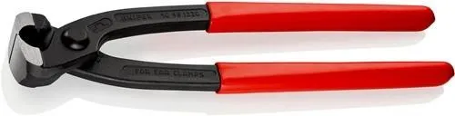 Pince à sertir les oreilles Knipex longueur totale 220 mm tête noire revêtement plastique