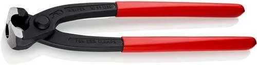 Pince à sertir les oreilles Knipex L. 220 mm tête noire avec revêtement atramid et nez de pressage latéral