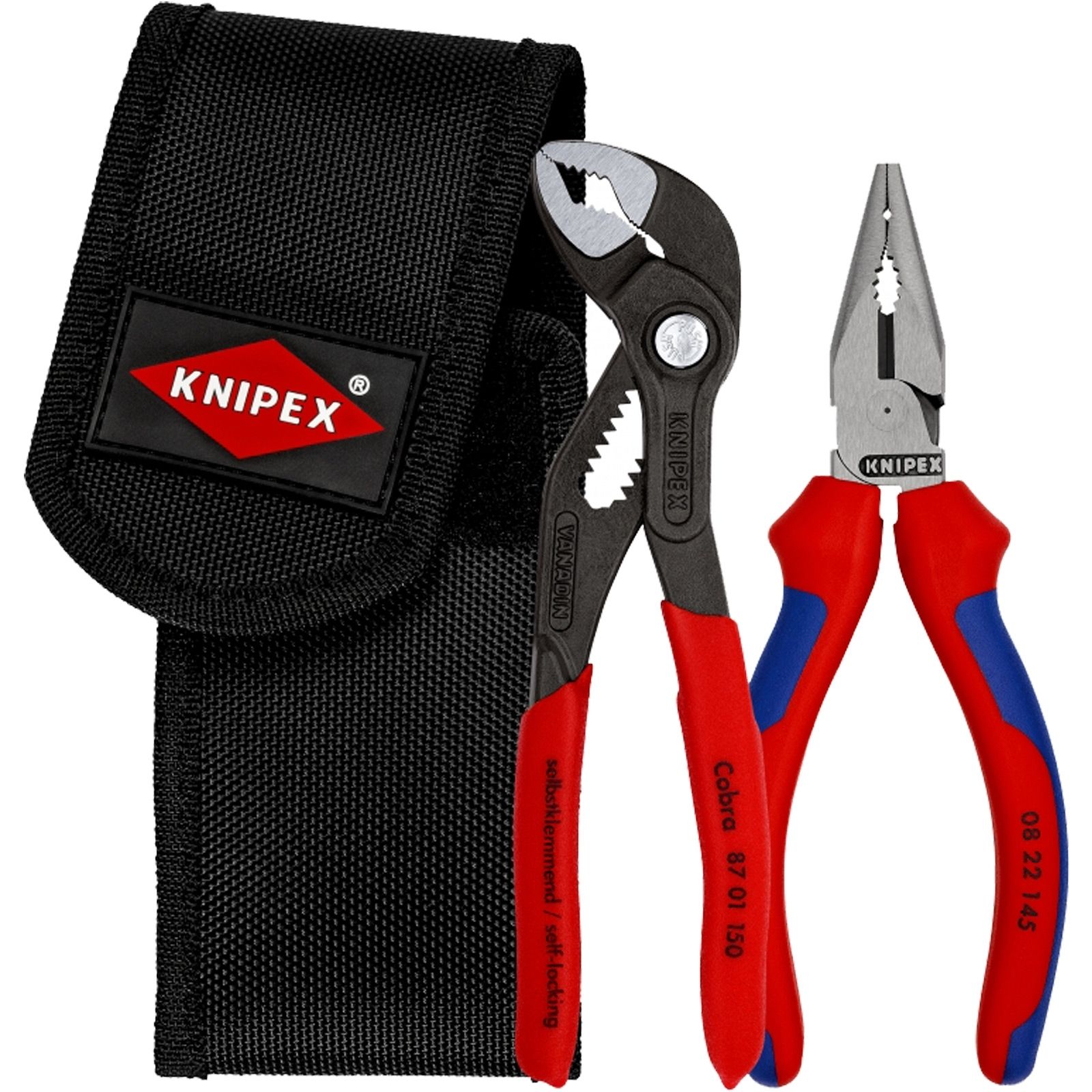 Set de mini-pinces KNIPEX 2 pièces 159 mm en étui de ceinture