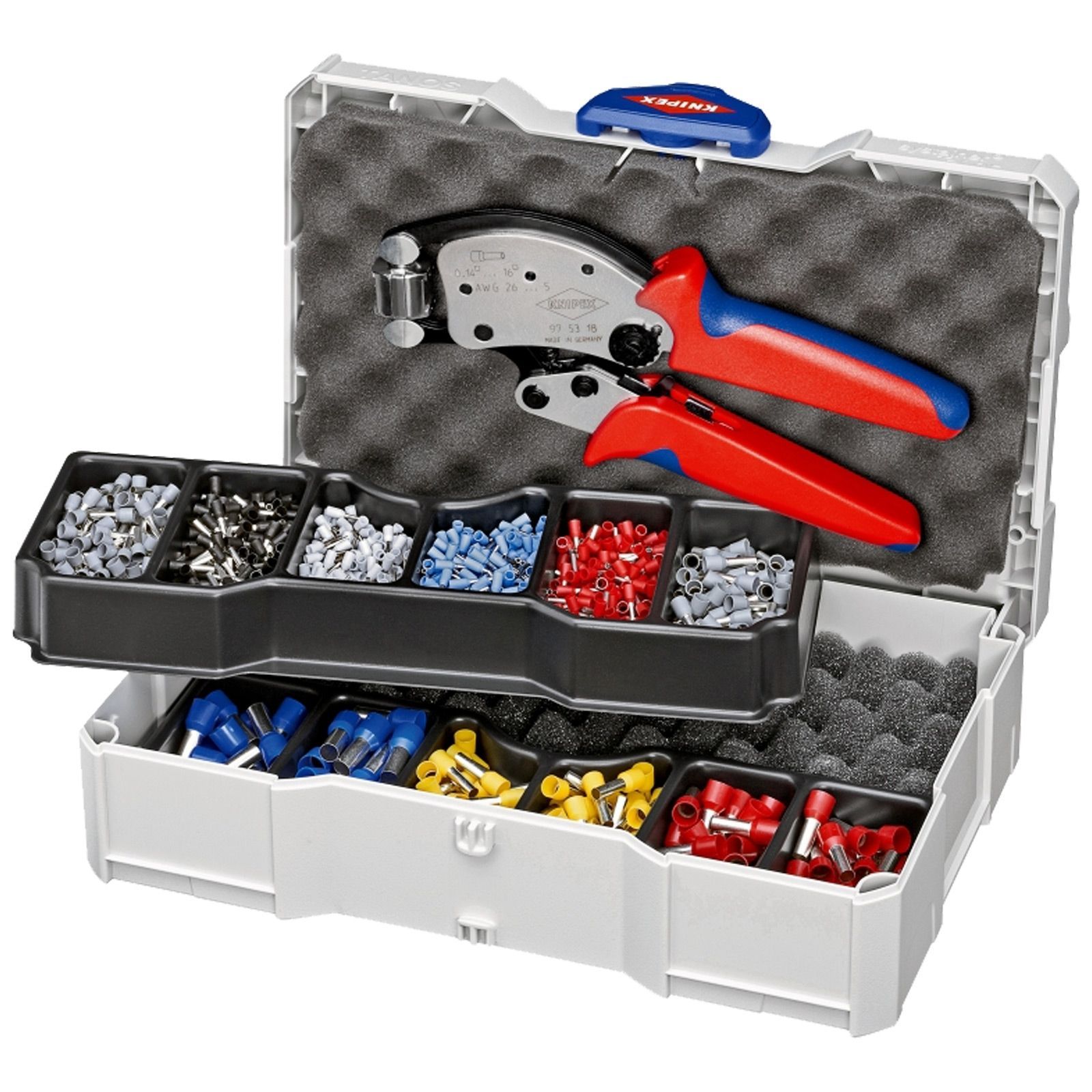 Kit de sertissage KNIPEX pour embouts de câbles avec collerette en plastique (265 mm)