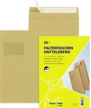 Mailmedia Pochette pliable 30002484 C4 hk mF pli 20 mm brun 25 pièces/boîte