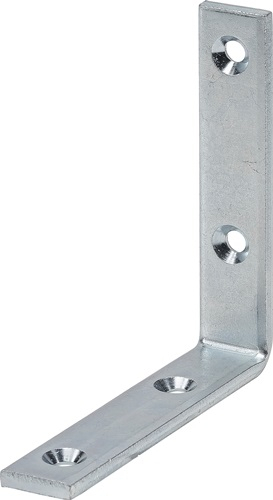 Équerre VORMANN en acier 80 mm L. x 20 mm l. x 5 mm ép. bleu zingué - 000182080Z — lot de 10 pièces