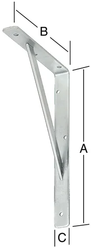 VORMANN Console à étrier L.400mm H.250mm P.30mm Ép.4mm galvanisé Charge 250kg - 000159400Z