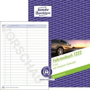 Avery Zweckform Carnet de trajets 1222 DIN A5, papier recyclé, 32 feuilles
