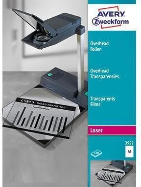 Feuille laser Avery Zweckform 3552 210x297 mm transparente 100 feuilles/paquet
