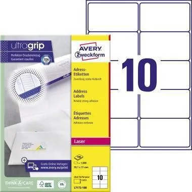 Étiquette d'expédition Avery Zweckform QuickPEEL L7173-100 ws 1 000 pièces/paquet