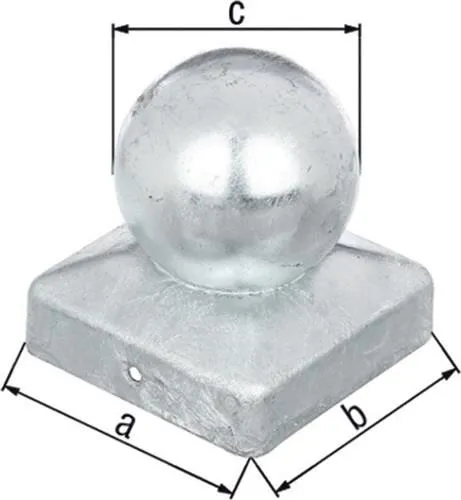 Capuchon de poteau Gah 70x70mm Ø 60mm carrée avec tête sphérique TZN