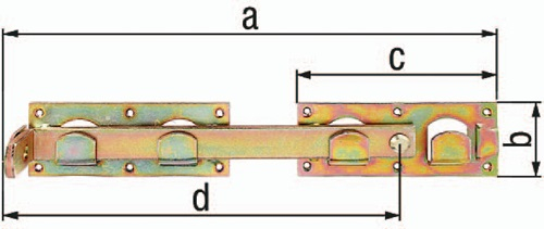 Verrouillage à double porte GAH Alberts - utilisable à gauche ou à droite, 423x70x180x333 mm, Ø des trous 5 mm