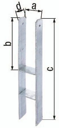 GAH Alberts H-Pfostenträger ETA-10/0210 141x300x600x60mm STA brut TZN - 213893