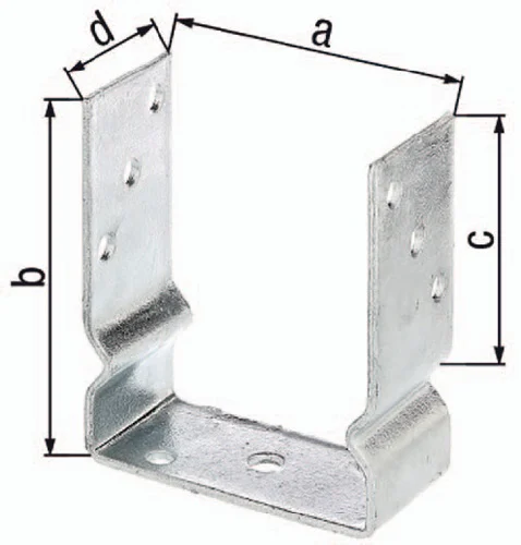 GAH Alberts Support de poteau en U ETA-10/0210 121x150x100x60mm TZN à visser - 217648
