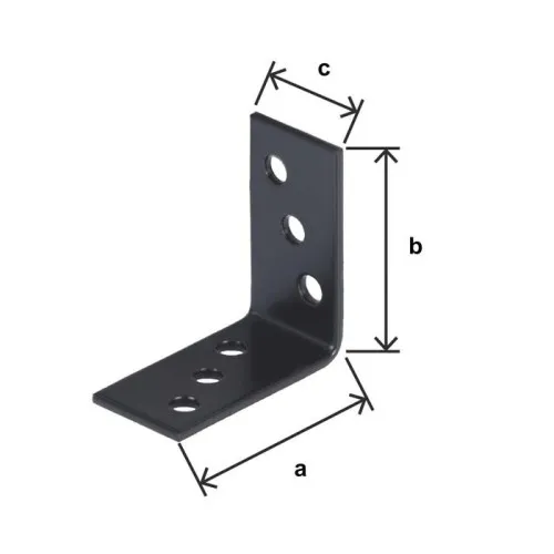 Équerre de fixation Gah 40x40x20 mm - 6 trous Ø 2 mm pour vis