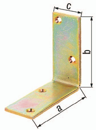 GAH Alberts Équerre à angle droit L100 x 100 mm B.40 mm Acier galvanisé jaune S.5 mm - 333508 — lot de 20 pièces