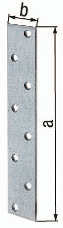 GAH Alberts Connecteur plat L 170 mm l 30 mm ép. 3 mm Acier zingué Sendzimir - 333904 — lot de 50 pièces