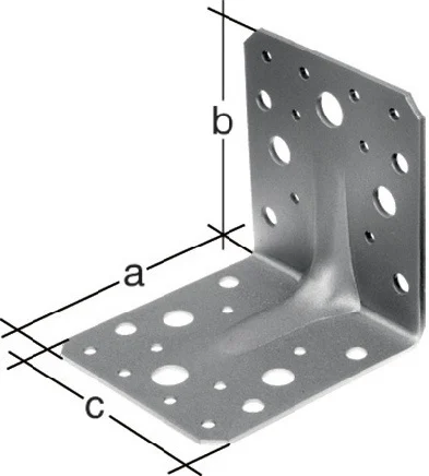 GAH Alberts Équerre de fixation lourde 70 x 70 x 55 mm trous 2/16 ép.2,5 mm - 334574 — lot de 50 pièces