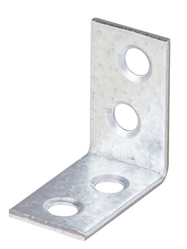 Équerre de chaise Gah Alberts L.250 x 25 mm B.14 mm Ép.1,75mm brute zinguée à froid Trou-Ø4,5 mm - 339180 — lot de 100 pièces