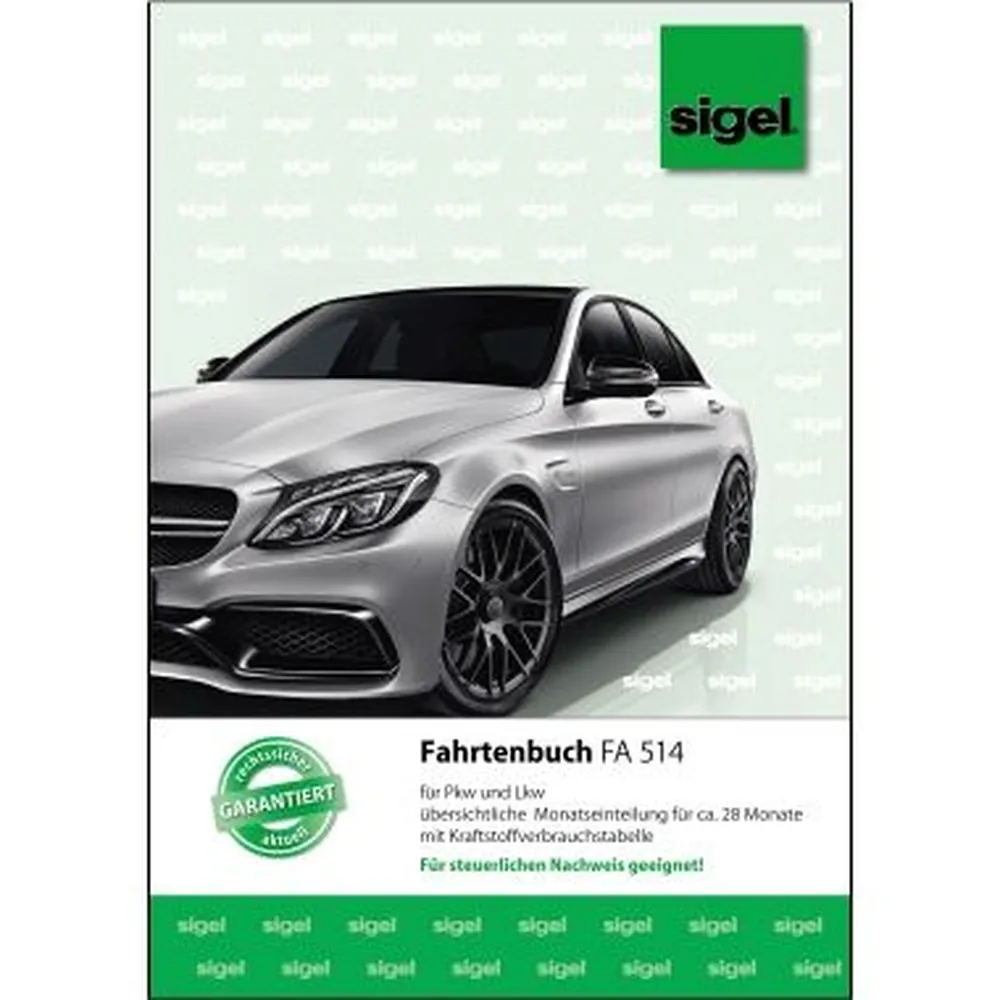SIGEL Livre de bord des trajets DIN A5 pour voitures et camions vert 32 pages