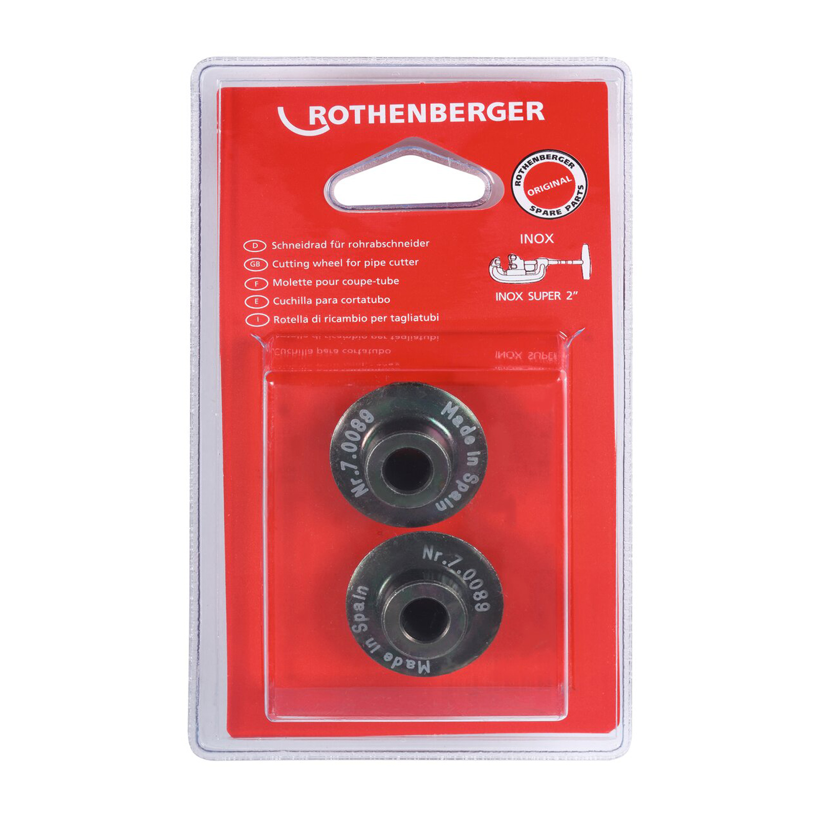 ROTHENBERGER Roue de coupe pour SUPER 2", inox, 2 pièces - 070089D — lot de 2 pièces