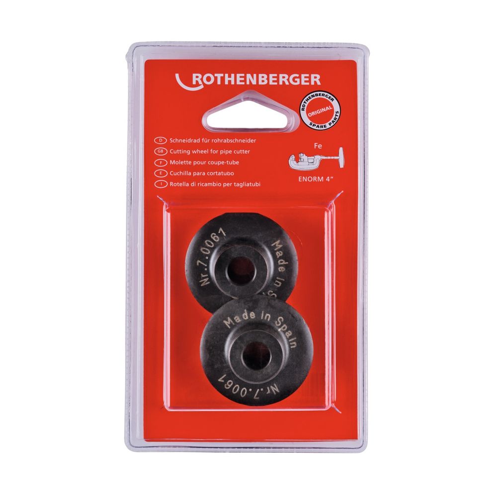 ROTHENBERGER Molette de coupe pour ENORM 4", 2 pièces - 070061D — lot de 2 pièces