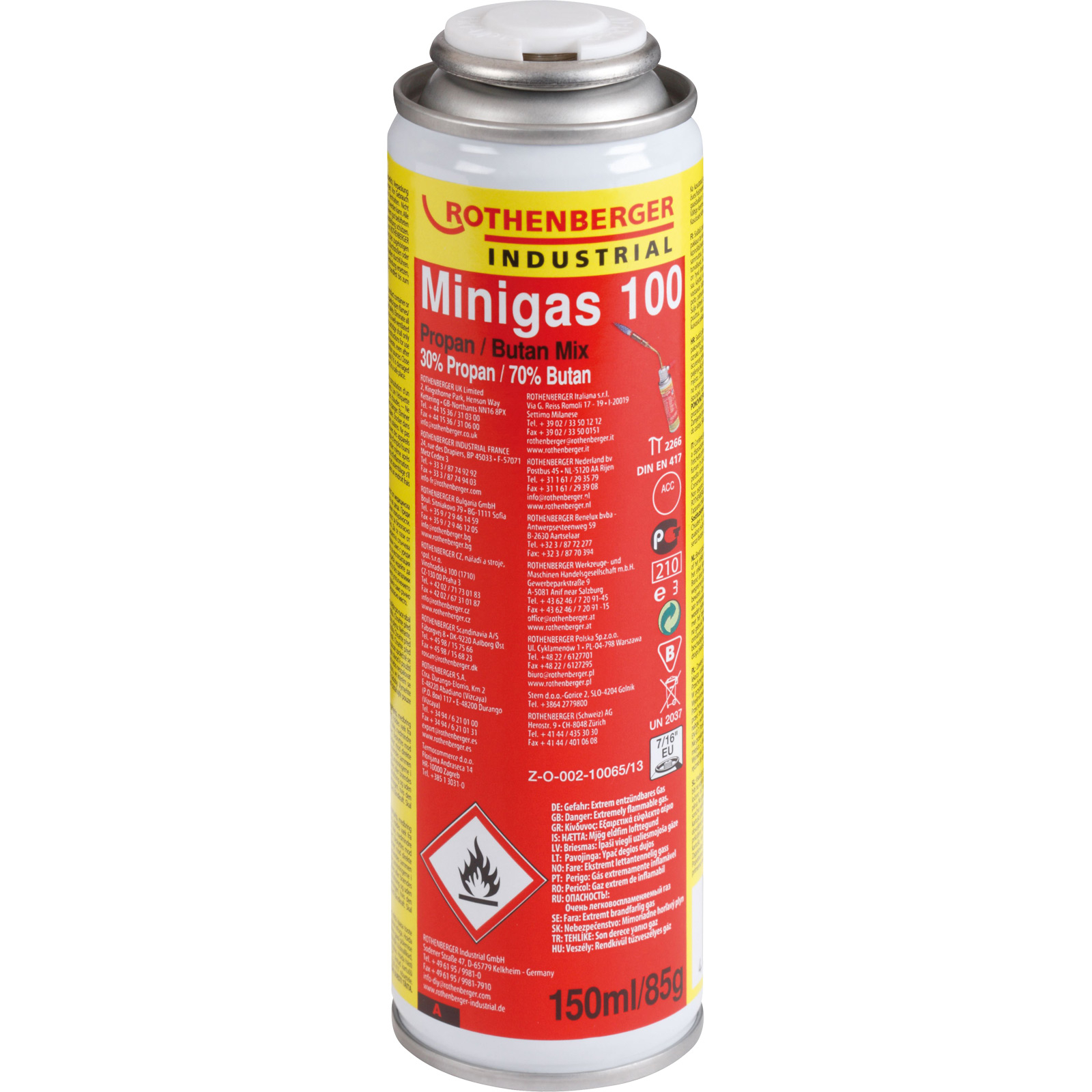 Cartouche de gaz ROTHENBERGER Industrial Minigas 100 150 ml - 35504