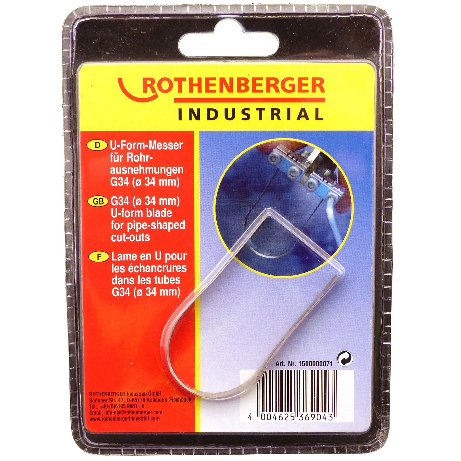 ROTHENBERGER Lame de coupe industrielle pour tuyaux jusqu'à d=34mm - 1500000071