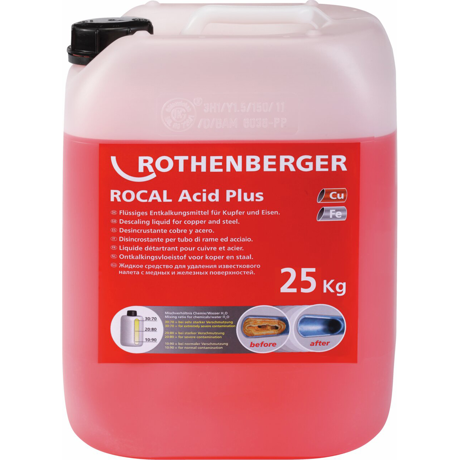 ROTHENBERGER ROCAL Acid Plus Détartrant concentré, Cu, Fe, 25 kg - 1500000914