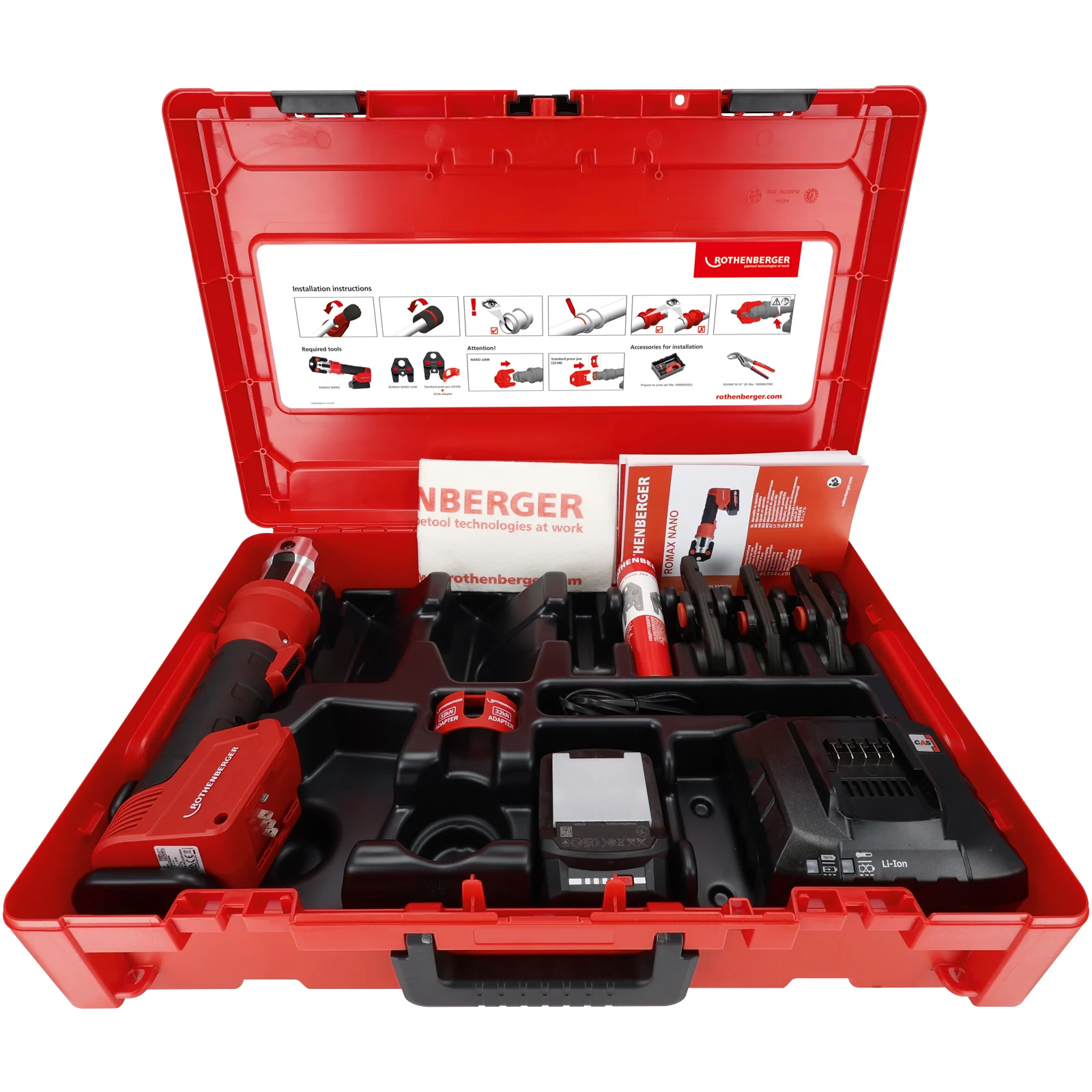 Set Rothenberger ROMAX NANO iJAWs, M, 15-22-28, 2Ah, CAS