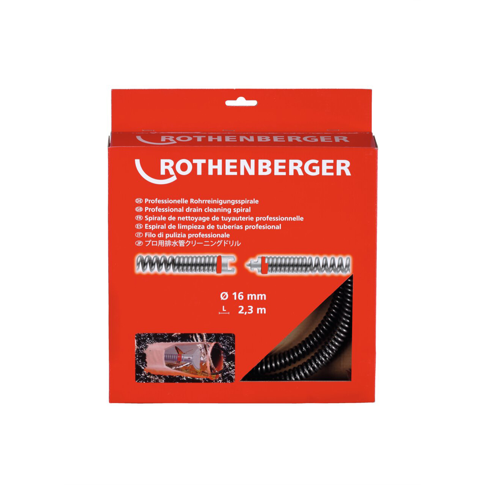 ROTHENBERGER Spirale de nettoyage de tuyaux SMK, 16 mm x 2,3 m, âme en plastique - 72433