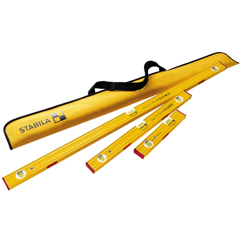 Set de niveaux PRO SET 80 ASM 4 pièces de STABILA (30 cm, 60 cm, 120 cm) + étui