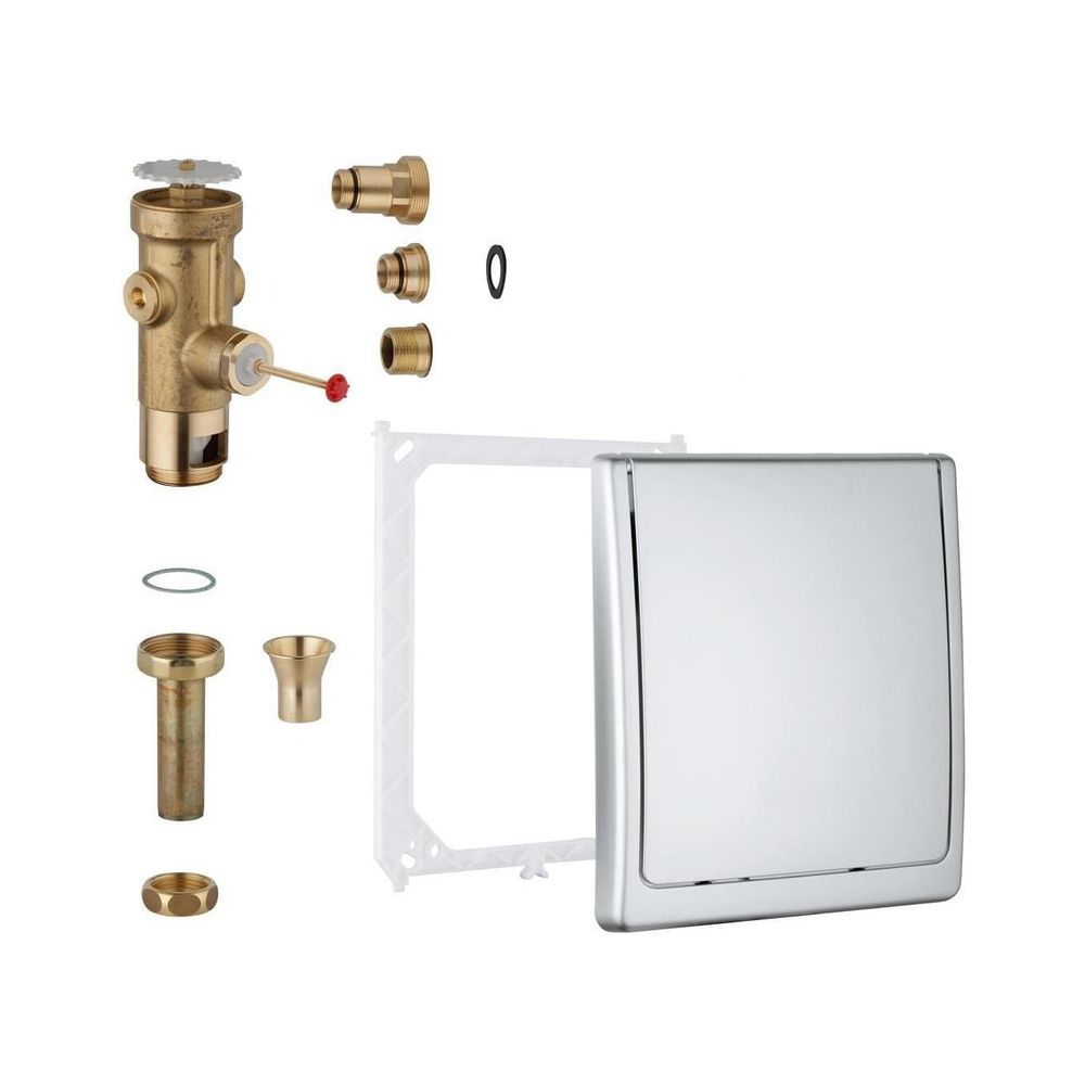 Robinet de chasse WC Grohe DN 20 à encastrer avec plaque de recouvrement Classic 220x255 mm, 42901000