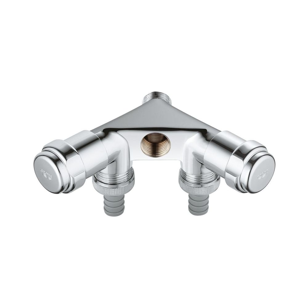Grohe Original WAS Double vanne simple, DN 15, montage mural, filetage intérieur 1/2", chambre à graisse supérieure 1/2", chromé, 41020000