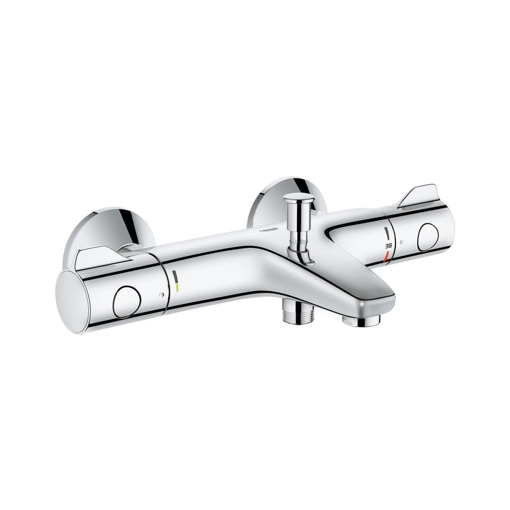 Robinet thermostatique Grohe Grohtherm 800 pour baignoire, montage mural, sécurisé, chromé, 34567000