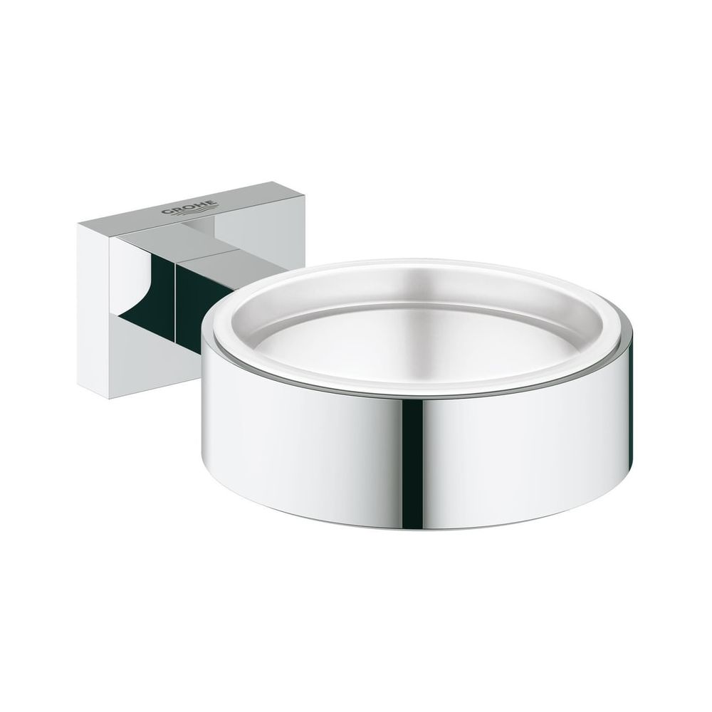 Support Essentials Cube Grohe pour gobelets, coupelles à savon ou distributeurs de savon, Chromé, 40508001