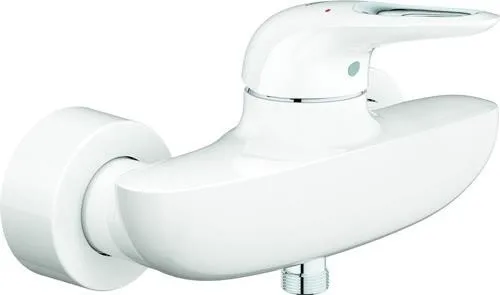 Robinetterie de douche Grohe Eurostyle 33590_3 à levier unique, montage mural moon white/chrom