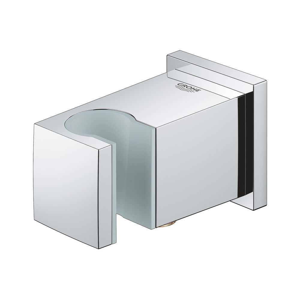 Coude de raccordement mural Euphoria Cube Grohe avec support de pommeau de douche, filetage extérieur, anti-retour, chromé