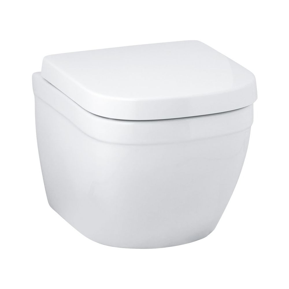 Grohe Euro Keramik WC suspendu à chasse profonde, sortie horizontale, saillie 49 cm, sans rebord, pour réservoir encastré, blanc alpin, 39206000