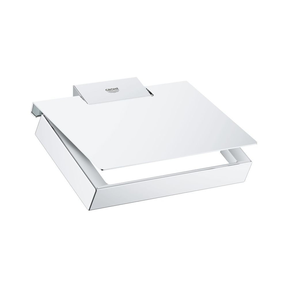 Porte-papier WC Selection Cube Grohe, porte-papier avec couvercle, chromé, 40781000
