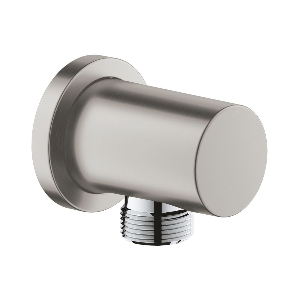 Grohe Courbe de raccordement de douche Rainshower, filetage extérieur, auto-verrouillant, avec rosace ronde, Supersteel, 27057DC0