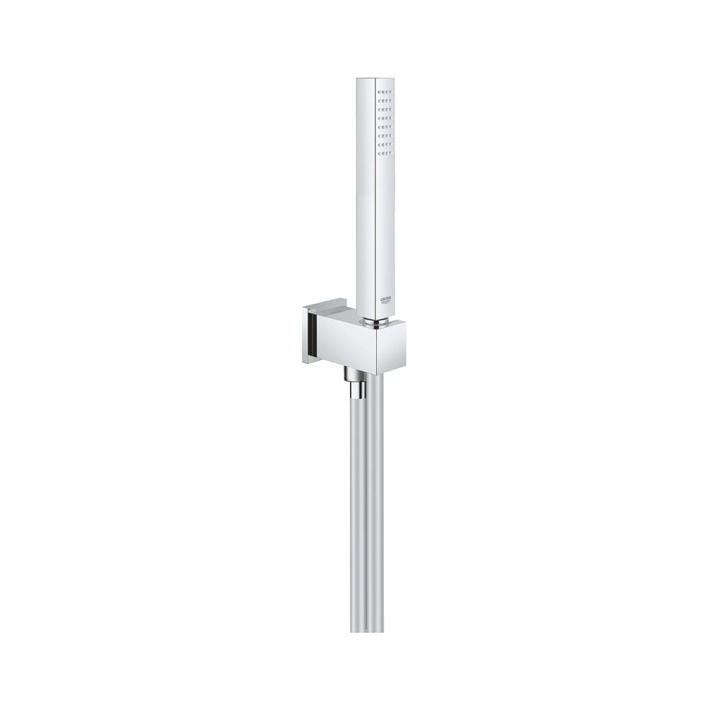 Set de fixation murale Grohe Euphoria Cube Stick, 1 type de jet, débit max. 9 l/min à 3 bar, coude de raccordement mural, chromé, 26405000
