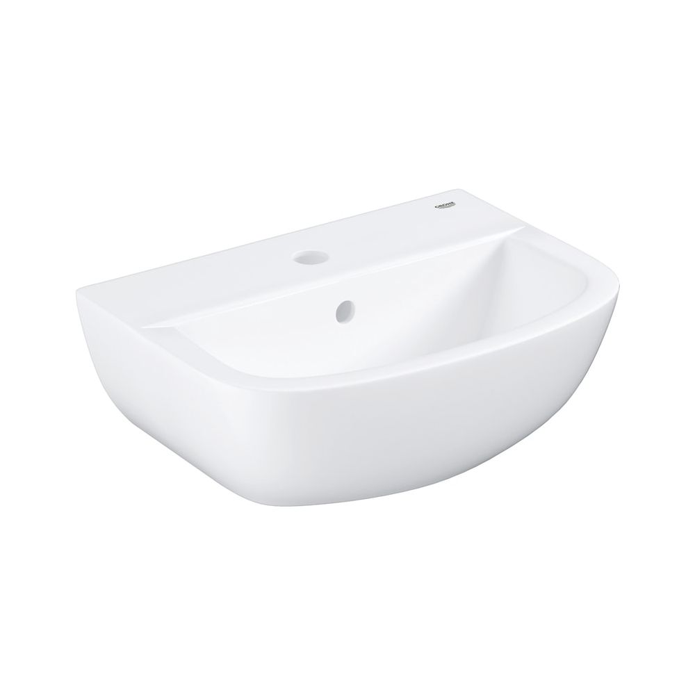 Lavabo en céramique Grohe Bau Keramik, 453x354 mm, 1 trou de robinet, avec trop-plein, céramique sanitaire, blanc alpin, 39424000