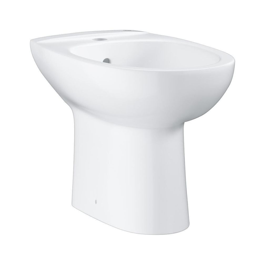 Bidet sur pied Grohe Keramik Bau Alpinweiß, 1 trou de robinet, avec trop-plein, en céramique sanitaire