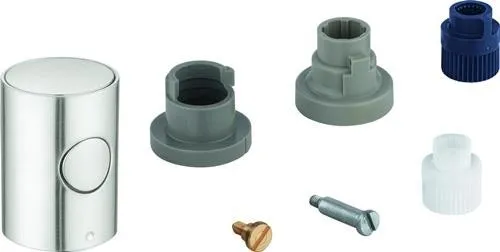 Poignée métallique Grohe 47984 DN 15, robinet de réglage de débit avec EcoButton, supersteel